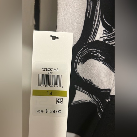 NWT Calvin Klein Women's Short Sleeve Floral Print Scuba Fit/Flare Dress size 14 - Picture 7 of 7